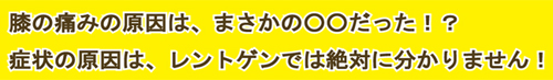 膝の痛みの原因は