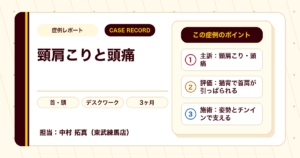 1年以上続いた頭痛が施術を経てやわらいだ例（個人差あり）