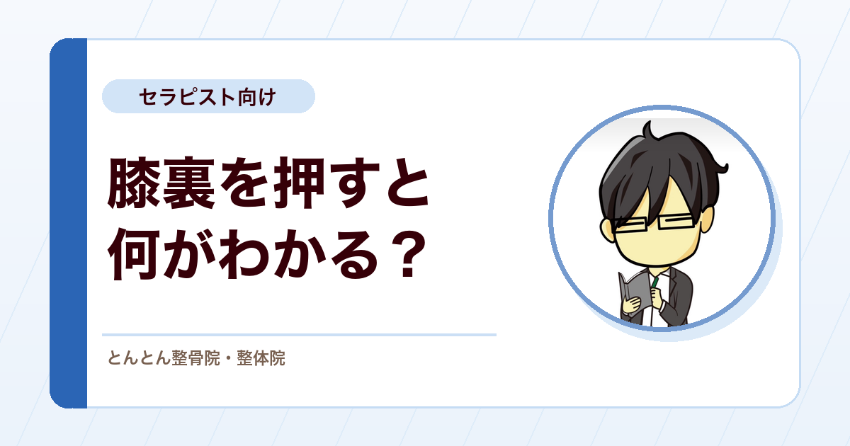 脊柱管狭窄症で膝裏を押す？脛骨神経圧迫テストという補助所見