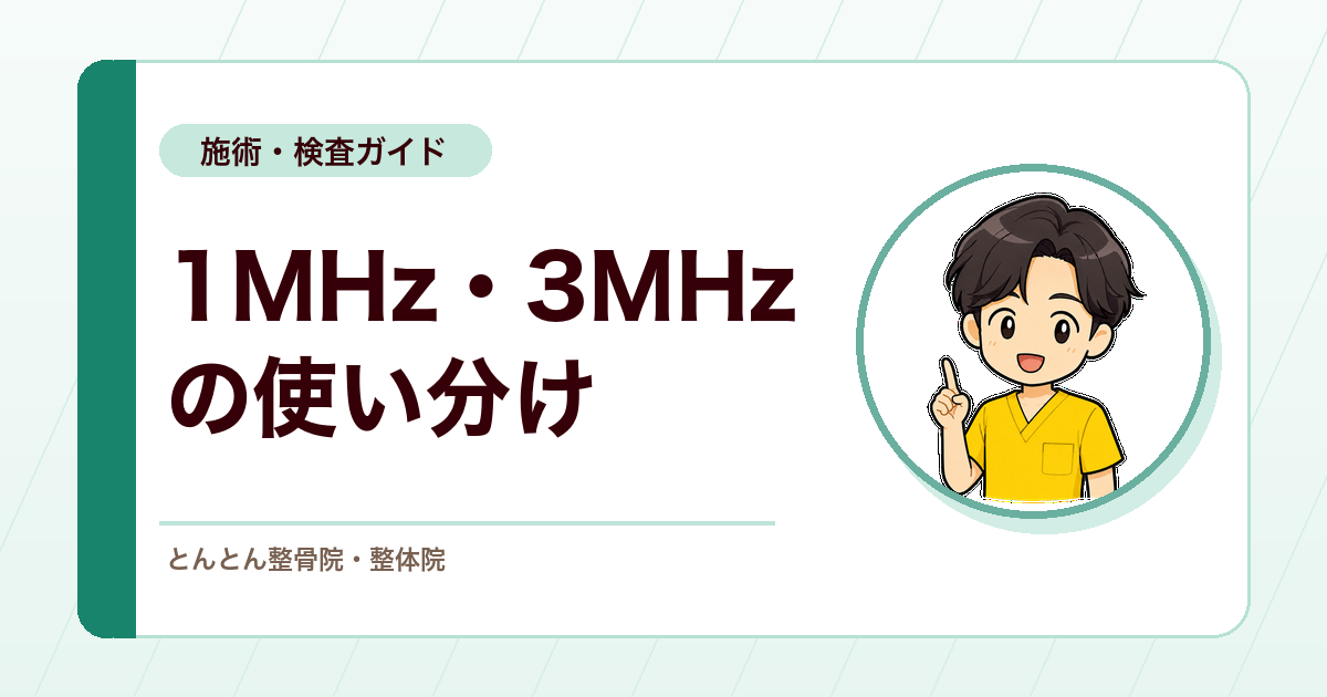 超音波治療の周波数と当て方。1MHz・3MHzとプローブ角度