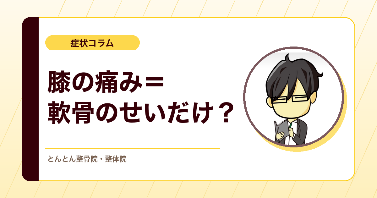 変形性膝関節症の痛みは軟骨だけではない。膝の内側・前側・後ろ側で見るポイント