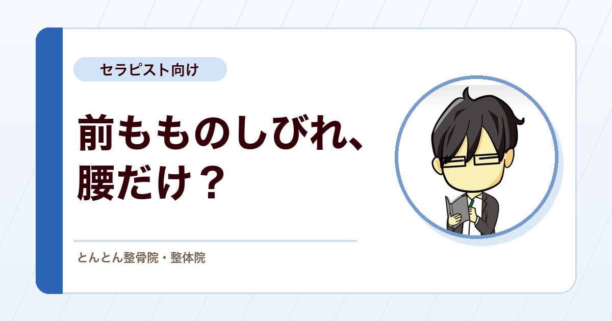 前もものしびれは腰椎だけとは限らない。大腿神経と腸腰筋周囲で起きること