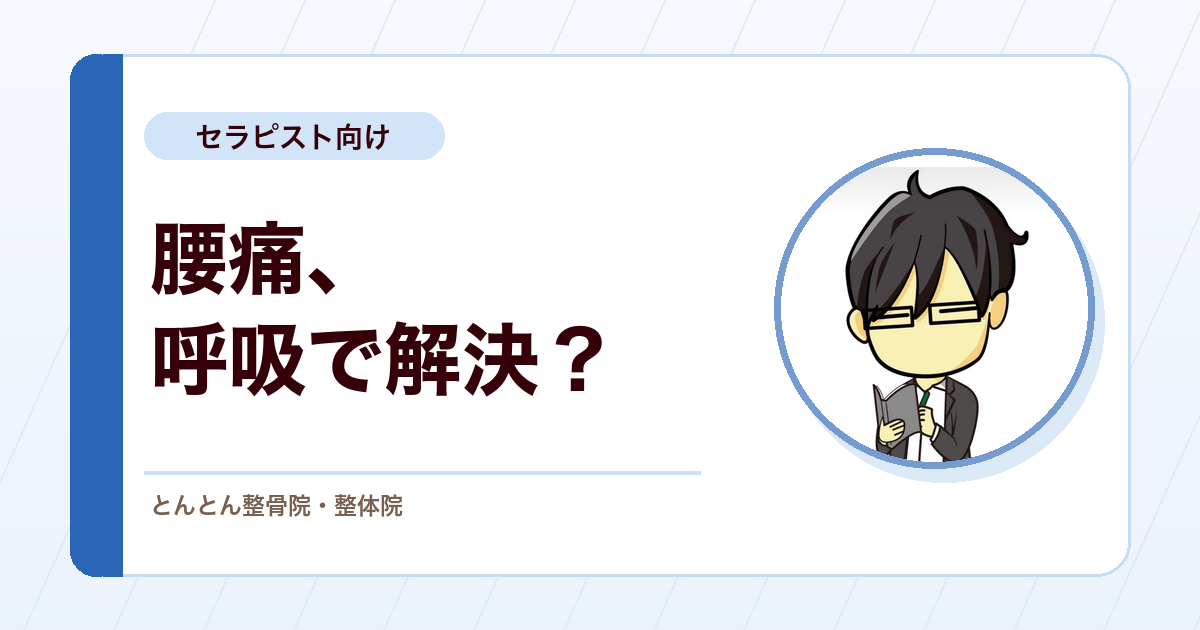 腰痛を横隔膜から見る。ただし「呼吸を整えれば解決」ではない