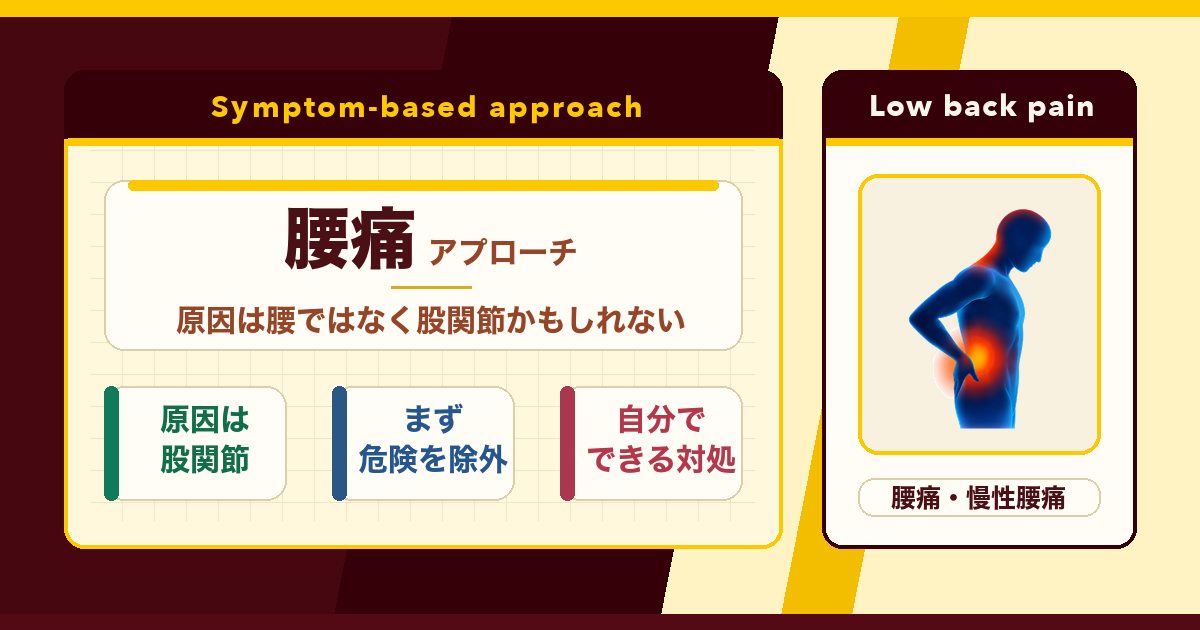 腰痛の原因は腰ではなく股関節かもしれない。とんとんの腰痛アプローチ