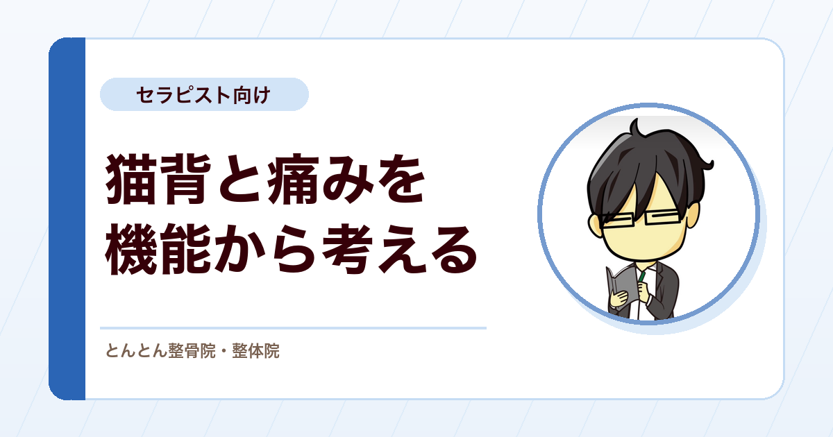 猫背（胸椎後弯）を評価する。姿勢と痛みの関係、可動性と運動制御の介入