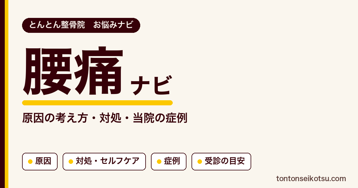 腰痛の原因の考え方・対処・セルフケアと当院の症例集