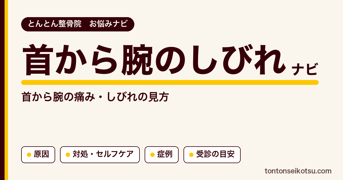 首から腕の痛み・しびれ（頚椎椎間板ヘルニア）の原因の考え方と当院の症例集