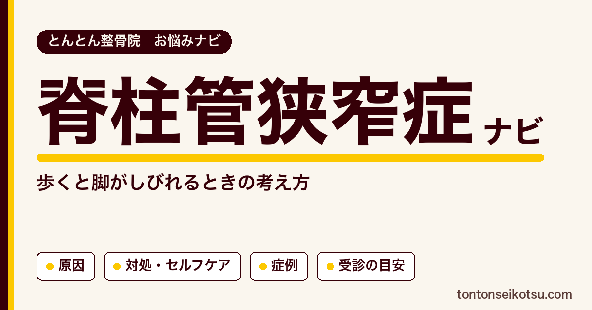 脊柱管狭窄症（歩くと脚がしびれる）の考え方・対処と当院の症例集