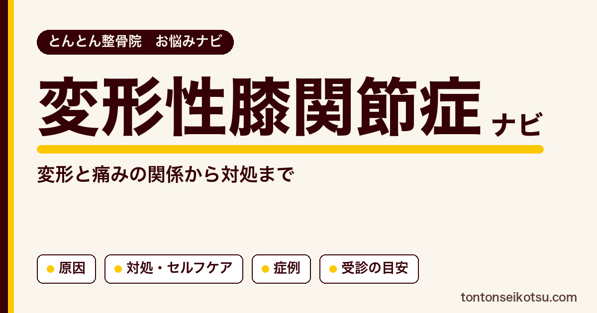 変形性膝関節症（立つ・歩く・階段の膝の痛み）の考え方・対処と当院の症例集